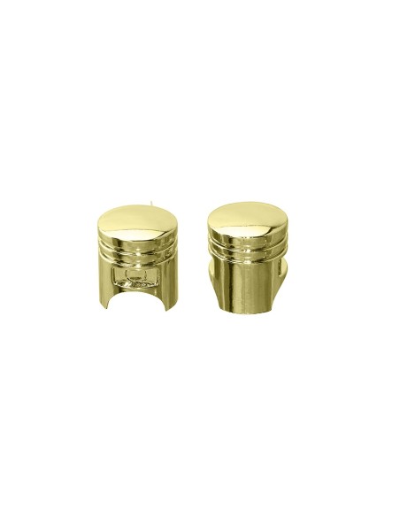 Piston Valve Caps Gold Schrader Valve.